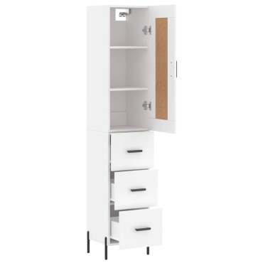 vidaXL Ντουλάπι Λευκό 34,5x34x180cm από Επεξεργασμένο Ξύλο 1 τεμ.