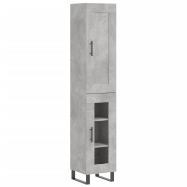 vidaXL Ντουλάπι Γκρι Σκυροδέματος 34,5x34x180cm Επεξεργασμένο Ξύλο 1 τεμ.