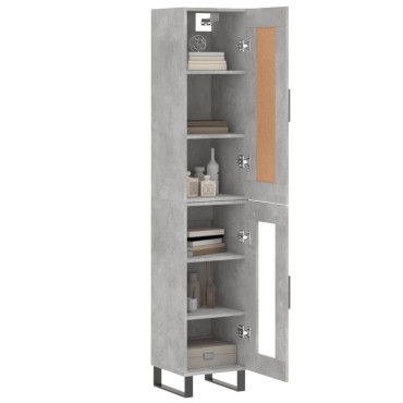 vidaXL Ντουλάπι Γκρι Σκυροδέματος 34,5x34x180cm Επεξεργασμένο Ξύλο 1 τεμ.