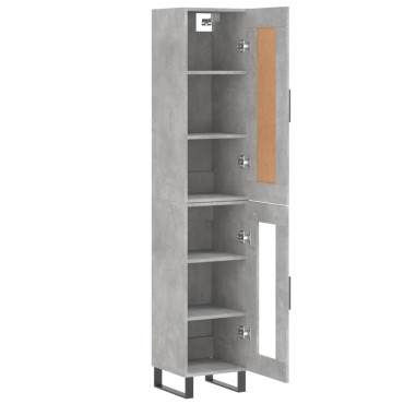 vidaXL Ντουλάπι Γκρι Σκυροδέματος 34,5x34x180cm Επεξεργασμένο Ξύλο 1 τεμ.