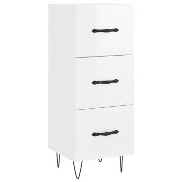 vidaXL Ντουλάπι Γυαλ. Λευκό 34,5x34x180cm από Επεξεργασμένο Ξύλο 1 τεμ.