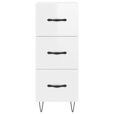 vidaXL Ντουλάπι Γυαλ. Λευκό 34,5x34x180cm από Επεξεργασμένο Ξύλο 1 τεμ.
