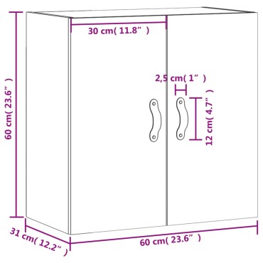 vidaXL Ντουλάπι Τοίχου Λευκό 60x31x60cm από Επεξεργασμένο Ξύλο 1 τεμ.