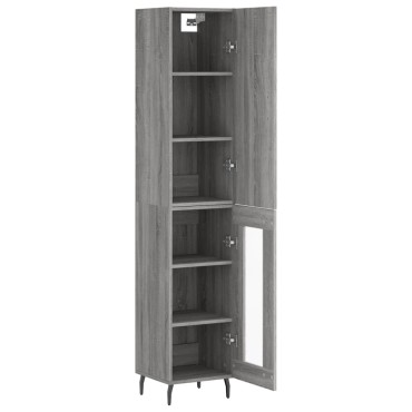 vidaXL Μπουφές Sonoma Γκρι 34,5x34x180cm από Επεξεργασμένο Ξύλο 1 τεμ.
