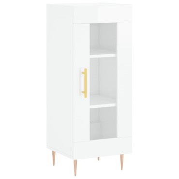 vidaXL Ντουλάπι Γυαλ. Λευκό 34,5x34x180cm από Επεξεργασμένο Ξύλο 1 τεμ.