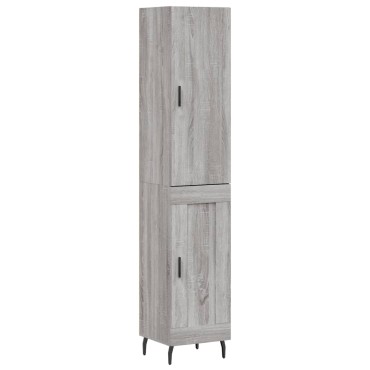 vidaXL Μπουφές Sonoma Γκρι 34,5x34x180cm από Επεξεργασμένο Ξύλο 1 τεμ.