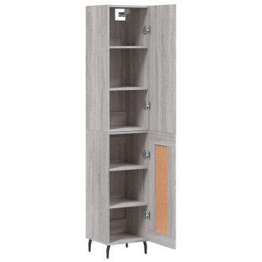 vidaXL Μπουφές Sonoma Γκρι 34,5x34x180cm από Επεξεργασμένο Ξύλο 1 τεμ.