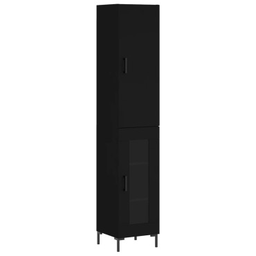 vidaXL Ντουλάπι Μαύρο 34,5x34x180cm από Επεξεργασμένο Ξύλο 1 τεμ.