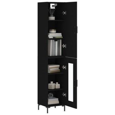 vidaXL Ντουλάπι Μαύρο 34,5x34x180cm από Επεξεργασμένο Ξύλο 1 τεμ.