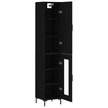 vidaXL Ντουλάπι Μαύρο 34,5x34x180cm από Επεξεργασμένο Ξύλο 1 τεμ.
