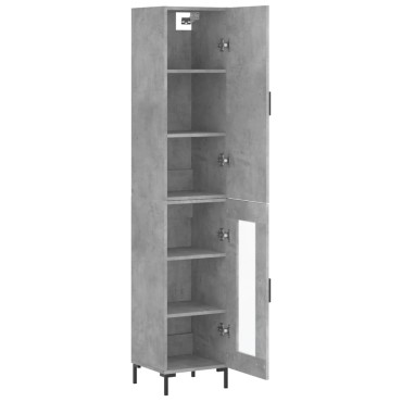 vidaXL Ντουλάπι Γκρι Σκυροδέματος 34,5x34x180cm Επεξεργασμένο Ξύλο 1 τεμ.