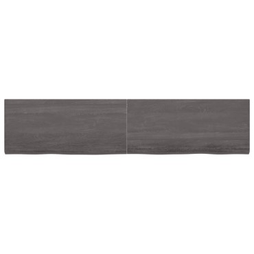 vidaXL Ράφι Τοίχου Σκούρο Καφέ 220x50x(2-4)cm Επεξ. Μασίφ Ξύλο Δρυός 1 τεμ.