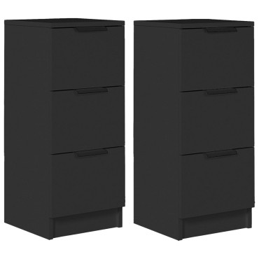 vidaXL Ντουλάπια 2 τεμ. Μαύρα 30x30x70cm από Επεξεργασμένο Ξύλο