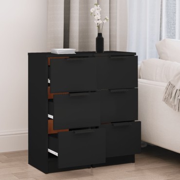 vidaXL Ντουλάπια 2 τεμ. Μαύρα 30x30x70cm από Επεξεργασμένο Ξύλο