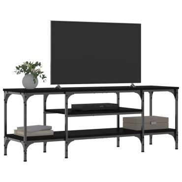vidaXL Έπιπλο Τηλεόρασης Μαύρο 121x35x45cm Επεξεργ. Ξύλο/Σίδερο