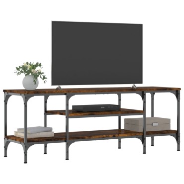 vidaXL Έπιπλο Τηλεόρασης Καπνιστή Δρυς 121x35x45cm Επεξ. Ξύλο/Σίδερο