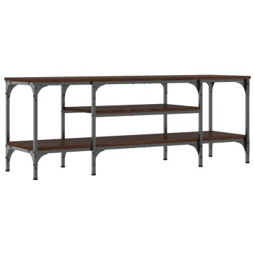 vidaXL Έπιπλο Τηλεόρασης Καφέ Δρυς 121x35x45cm Επεξ. Ξύλο/Σίδερο