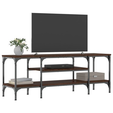 vidaXL Έπιπλο Τηλεόρασης Καφέ Δρυς 121x35x45cm Επεξ. Ξύλο/Σίδερο