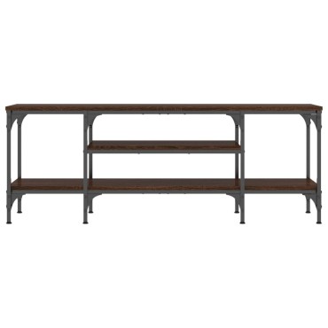 vidaXL Έπιπλο Τηλεόρασης Καφέ Δρυς 121x35x45cm Επεξ. Ξύλο/Σίδερο