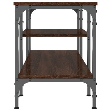 vidaXL Έπιπλο Τηλεόρασης Καφέ Δρυς 121x35x45cm Επεξ. Ξύλο/Σίδερο