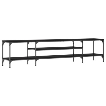 vidaXL Έπιπλο Τηλεόρασης Μαύρο 201x35x45cm Επεξεργ. Ξύλο/Σίδερο