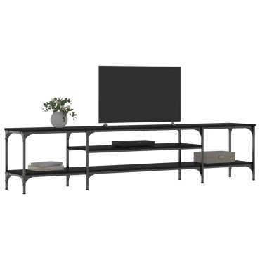 vidaXL Έπιπλο Τηλεόρασης Μαύρο 201x35x45cm Επεξεργ. Ξύλο/Σίδερο