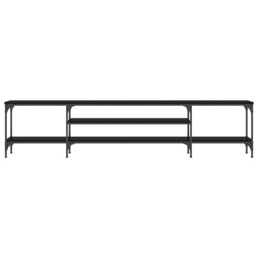 vidaXL Έπιπλο Τηλεόρασης Μαύρο 201x35x45cm Επεξεργ. Ξύλο/Σίδερο