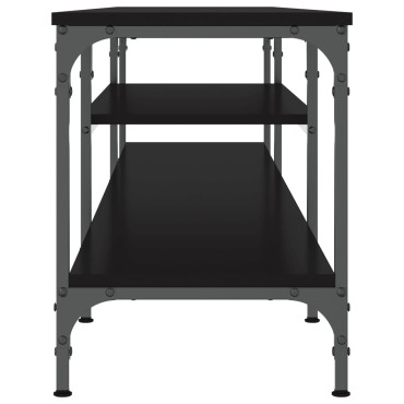 vidaXL Έπιπλο Τηλεόρασης Μαύρο 201x35x45cm Επεξεργ. Ξύλο/Σίδερο