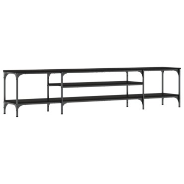 vidaXL Έπιπλο Τηλεόρασης Μαύρο 201x35x45cm Επεξεργ. Ξύλο/Σίδερο