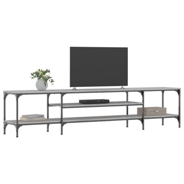 vidaXL Έπιπλο Τηλεόρασης Sonoma Γκρι 201x35x45cm Επεξ. Ξύλο/Σίδερο