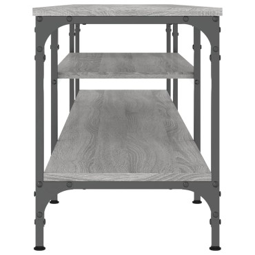 vidaXL Έπιπλο Τηλεόρασης Sonoma Γκρι 201x35x45cm Επεξ. Ξύλο/Σίδερο
