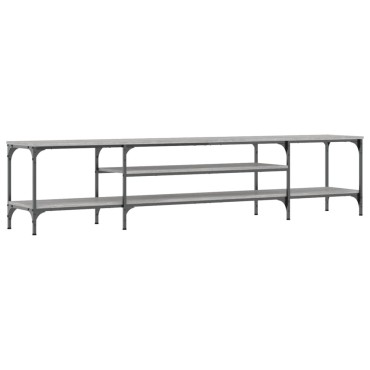 vidaXL Έπιπλο Τηλεόρασης Sonoma Γκρι 201x35x45cm Επεξ. Ξύλο/Σίδερο