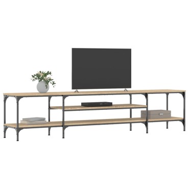 vidaXL Έπιπλο Τηλεόρασης Sonoma Δρυς 201x35x45cm Επεξ. Ξύλο/Σίδερο
