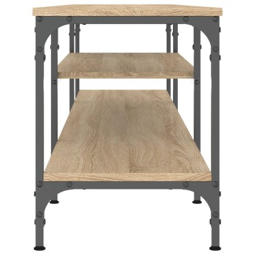 vidaXL Έπιπλο Τηλεόρασης Sonoma Δρυς 201x35x45cm Επεξ. Ξύλο/Σίδερο