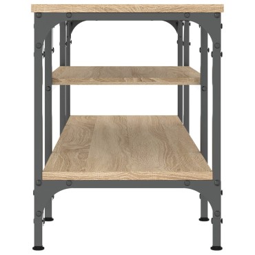 vidaXL Έπιπλο Τηλεόρασης Sonoma Δρυς 121x35x45cm Επεξ. Ξύλο/Σίδερο