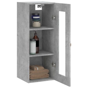 vidaXL Ντουλάπι Τοίχου Γκρι Σκυροδέματος 34,5x34x90cm 1 τεμ.