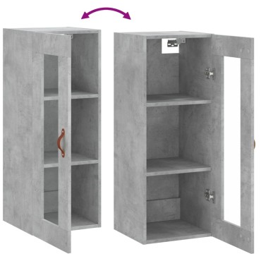 vidaXL Ντουλάπι Τοίχου Γκρι Σκυροδέματος 34,5x34x90cm 1 τεμ.