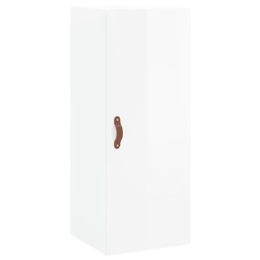 vidaXL Ντουλάπι Τοίχου Γυαλιστερό Λευκό 34,5x34x90cm 1 τεμ.