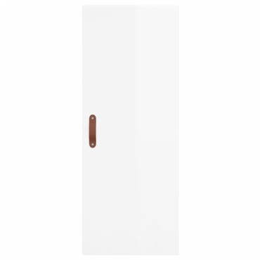 vidaXL Ντουλάπι Τοίχου Γυαλιστερό Λευκό 34,5x34x90cm 1 τεμ.
