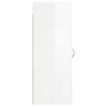 vidaXL Ντουλάπι Τοίχου Γυαλιστερό Λευκό 34,5x34x90cm 1 τεμ.