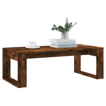 vidaXL Τραπεζάκι Σαλονιού Καπνιστή Δρυς 102x50x35cm Επεξεργασμ. Ξύλο 1 τεμ.