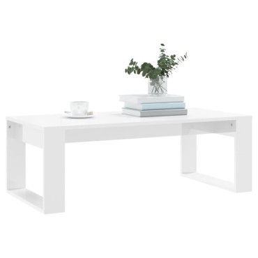 vidaXL Τραπεζάκι Σαλονιού Γυαλ. Λευκό 102x50x35cm Επεξεργ. Ξύλο 1 τεμ.