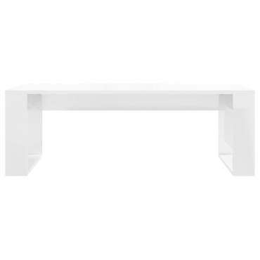 vidaXL Τραπεζάκι Σαλονιού Γυαλ. Λευκό 102x50x35cm Επεξεργ. Ξύλο 1 τεμ.