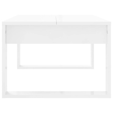 vidaXL Τραπεζάκι Σαλονιού Γυαλ. Λευκό 102x50x35cm Επεξεργ. Ξύλο 1 τεμ.