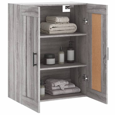 vidaXL Ντουλάπι Επιτοίχιο Γκρι Sonoma 69,5x34x90cm Επεξεργ. Ξύλο 1 τεμ.