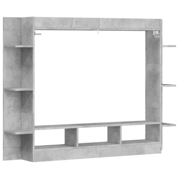 vidaXL Έπιπλο Τηλεόρασης Γκρι Σκυροδέματος 152x22x113cm Επεξ. Ξύλο