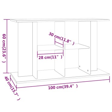 vidaXL Βάση Ενυδρείου Καπνιστή Δρυς 100x40x60 εκ. Επεξεργασμένο Ξύλο