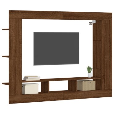 vidaXL Έπιπλο Τηλεόρασης Καφέ Δρυς 152x22x113cm Επεξ. Ξύλο