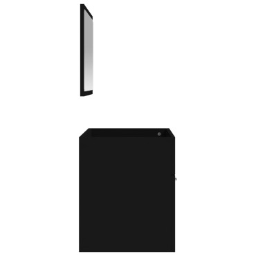 vidaXL Ντουλάπι Μπάνιου με Καθρέφτη Μαύρο από Επεξεργασμένο Ξύλο 100x38,5x46cm
