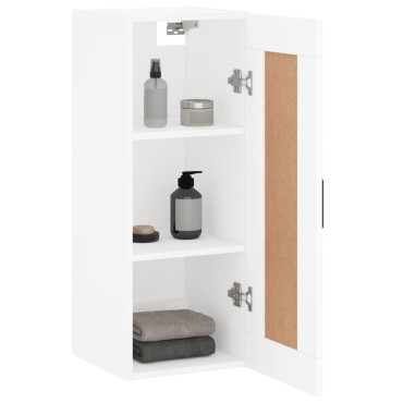vidaXL Ντουλάπι Τοίχου Λευκό 34,5x34x90cm από Επεξεργασμένο Ξύλο 1 τεμ.